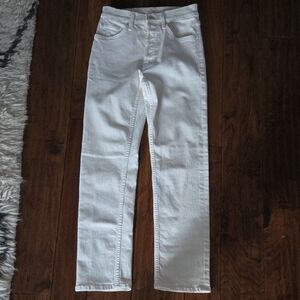 MOTHER The Tomcat Ankle Jeans In Cream Puff Size 25.